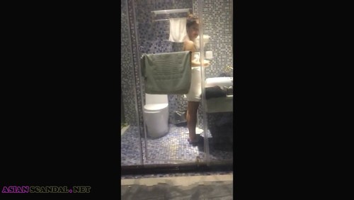 Young chinese amateur couple make love in hotel room