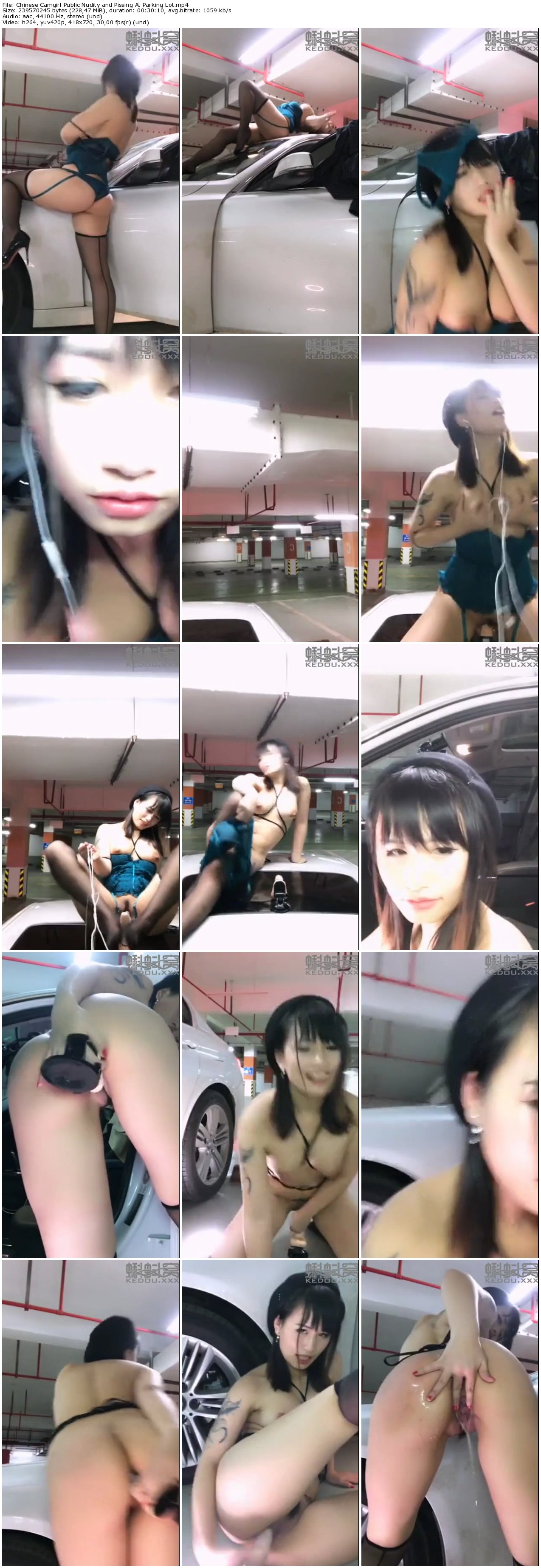 Chinese Camgirl Public Nudity and Pissing At Parking Lot_thumb.jpg