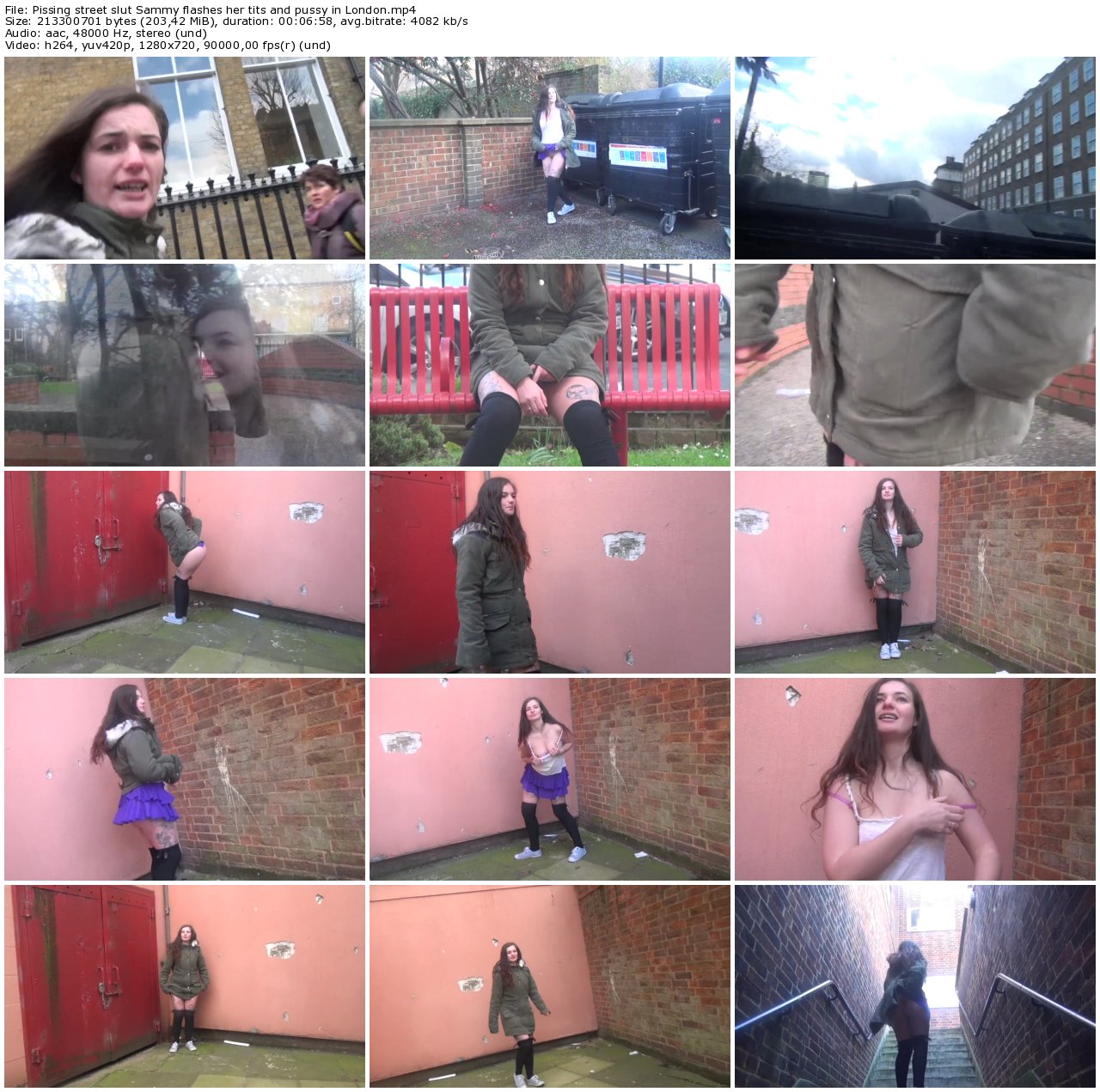 Pissing street slut Sammy flashes her tits and pussy in London_thumb.jpg