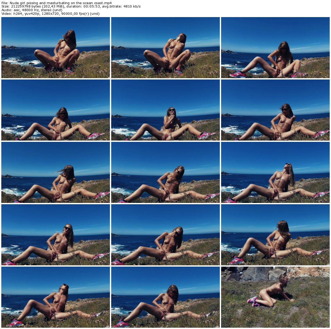 Nude girl pissing and masturbating on the ocean coast_thumb.jpg