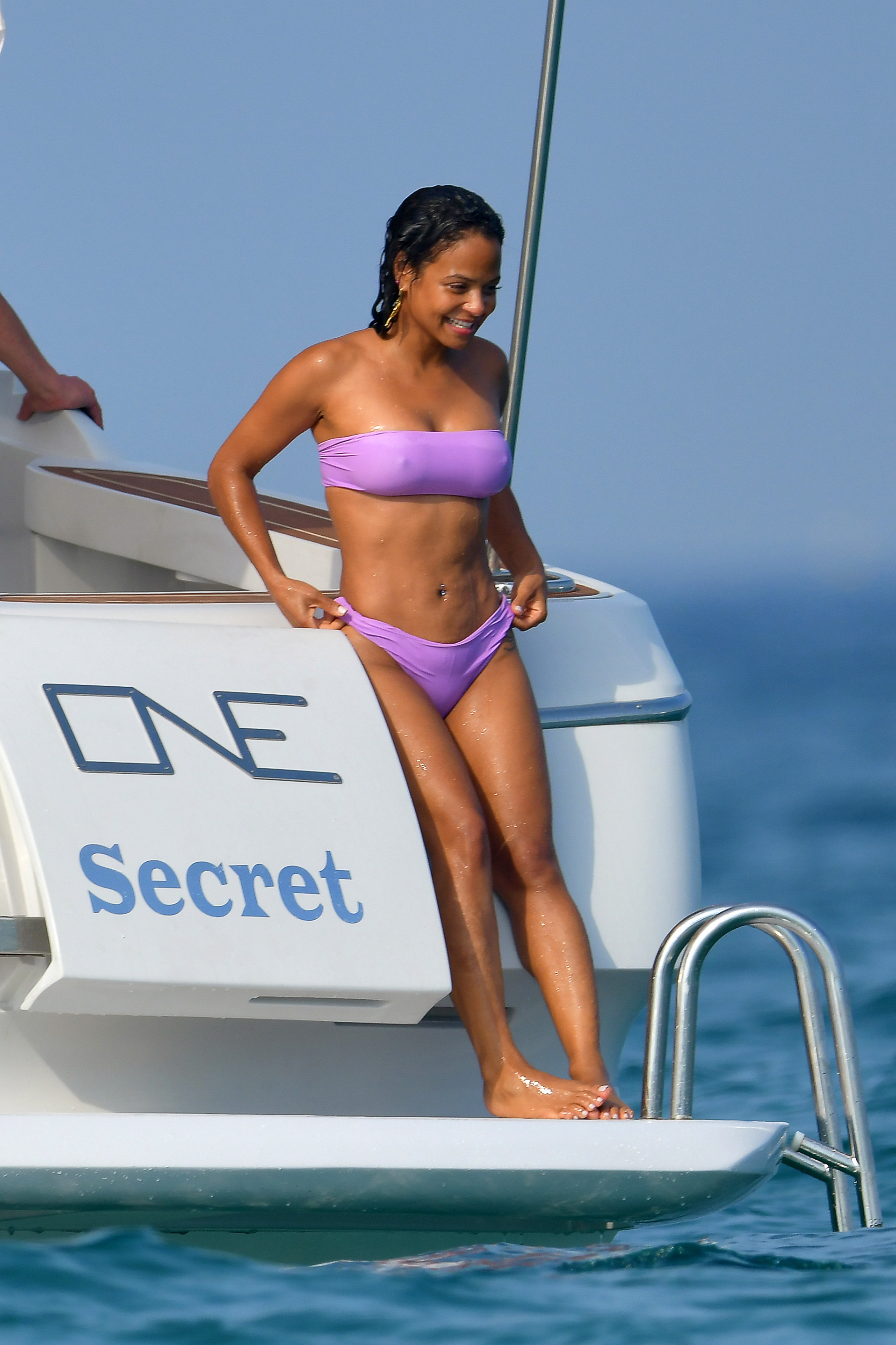 Christina Milian pokies and cameltoe in sexy bikini candids on a boat during holiday UHQ (41).jpg