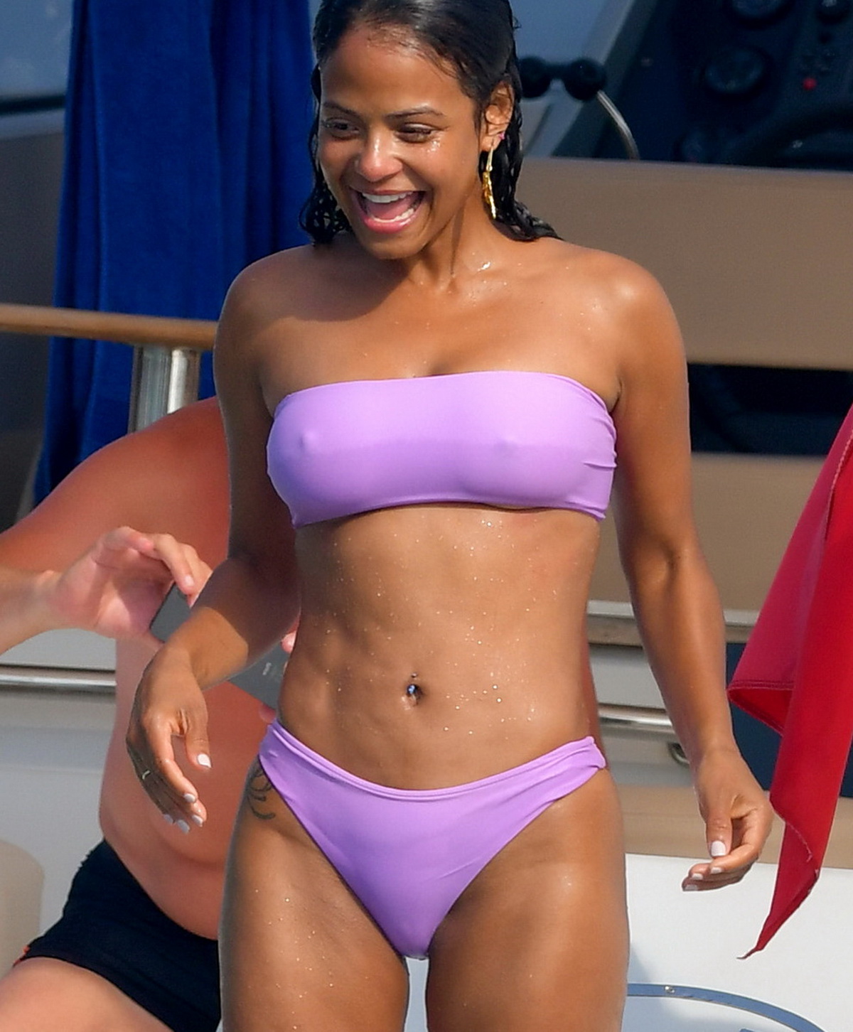 Christina Milian pokies and cameltoe in sexy bikini candids on a boat during holiday UHQ (1).jpg