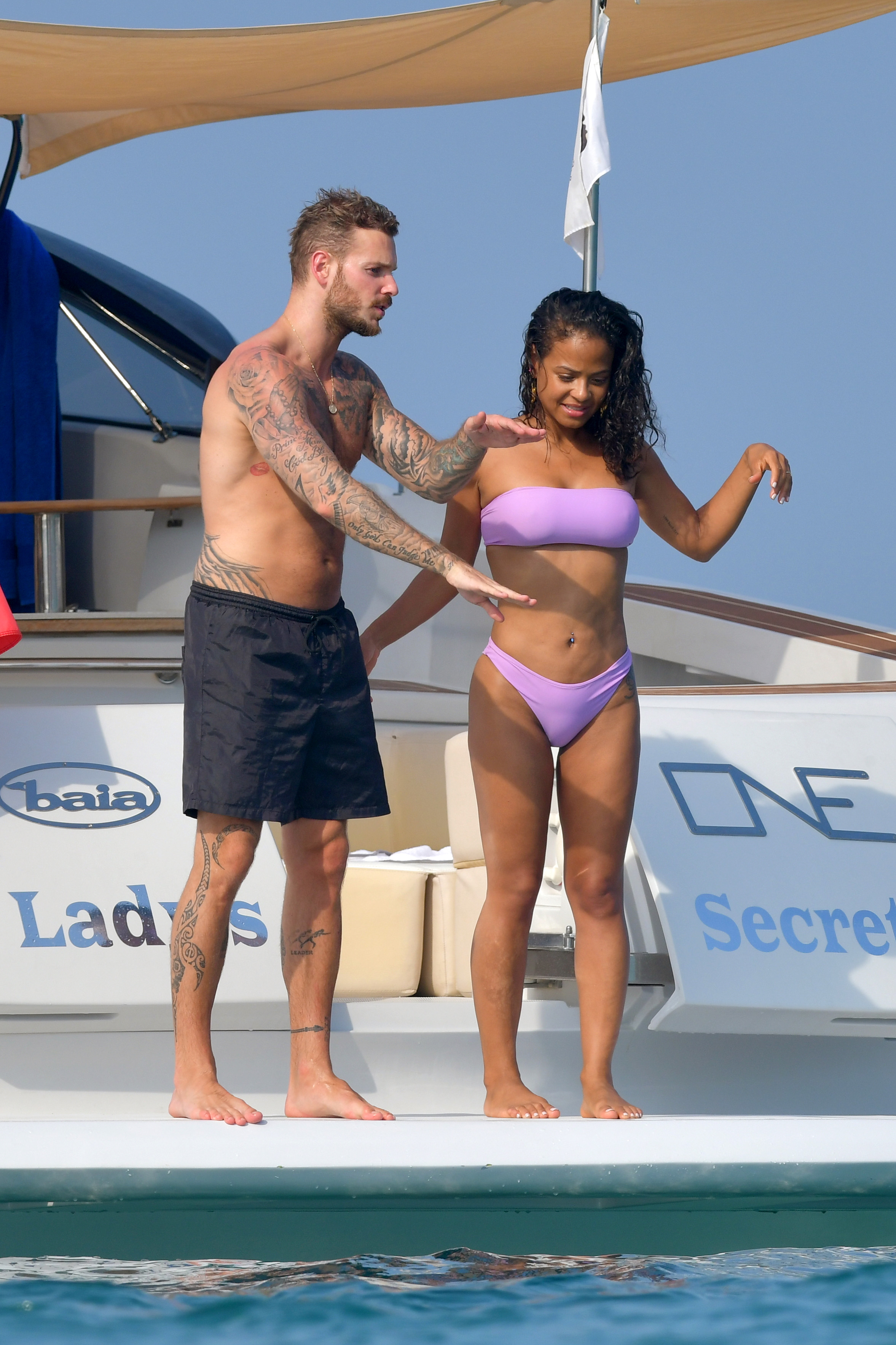 Christina Milian pokies and cameltoe in sexy bikini candids on a boat during holiday UHQ (25).jpg