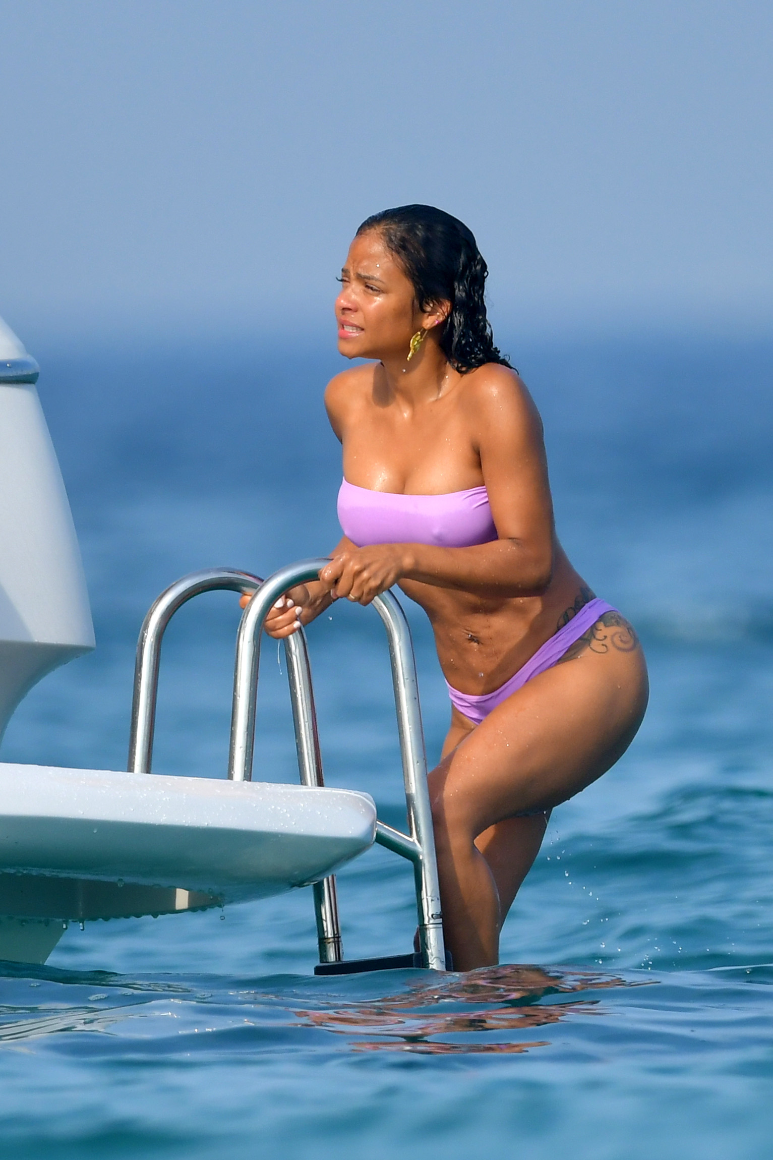 Christina Milian pokies and cameltoe in sexy bikini candids on a boat during holiday UHQ (50).jpg