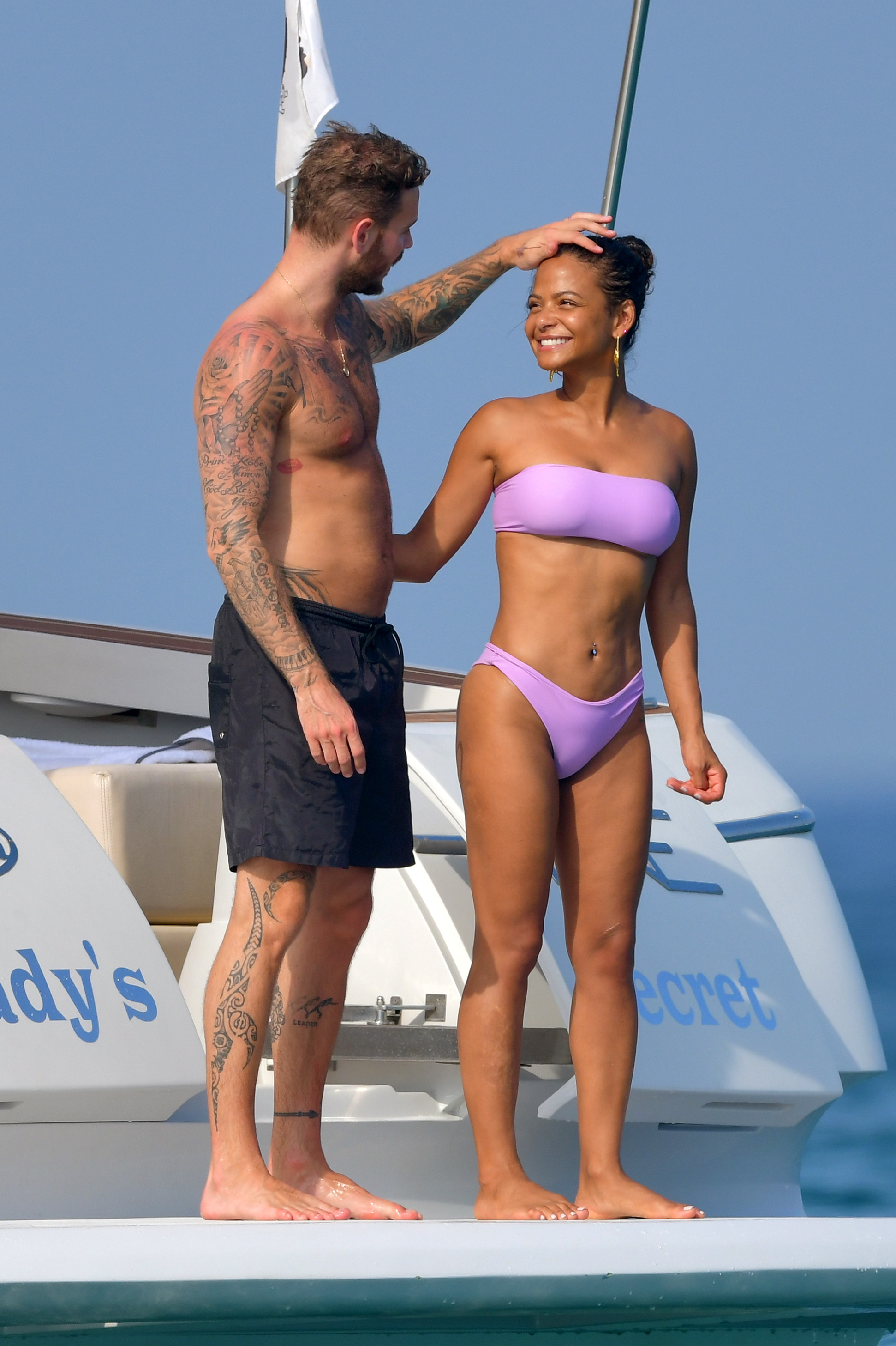 Christina Milian pokies and cameltoe in sexy bikini candids on a boat during holiday UHQ (19).jpg