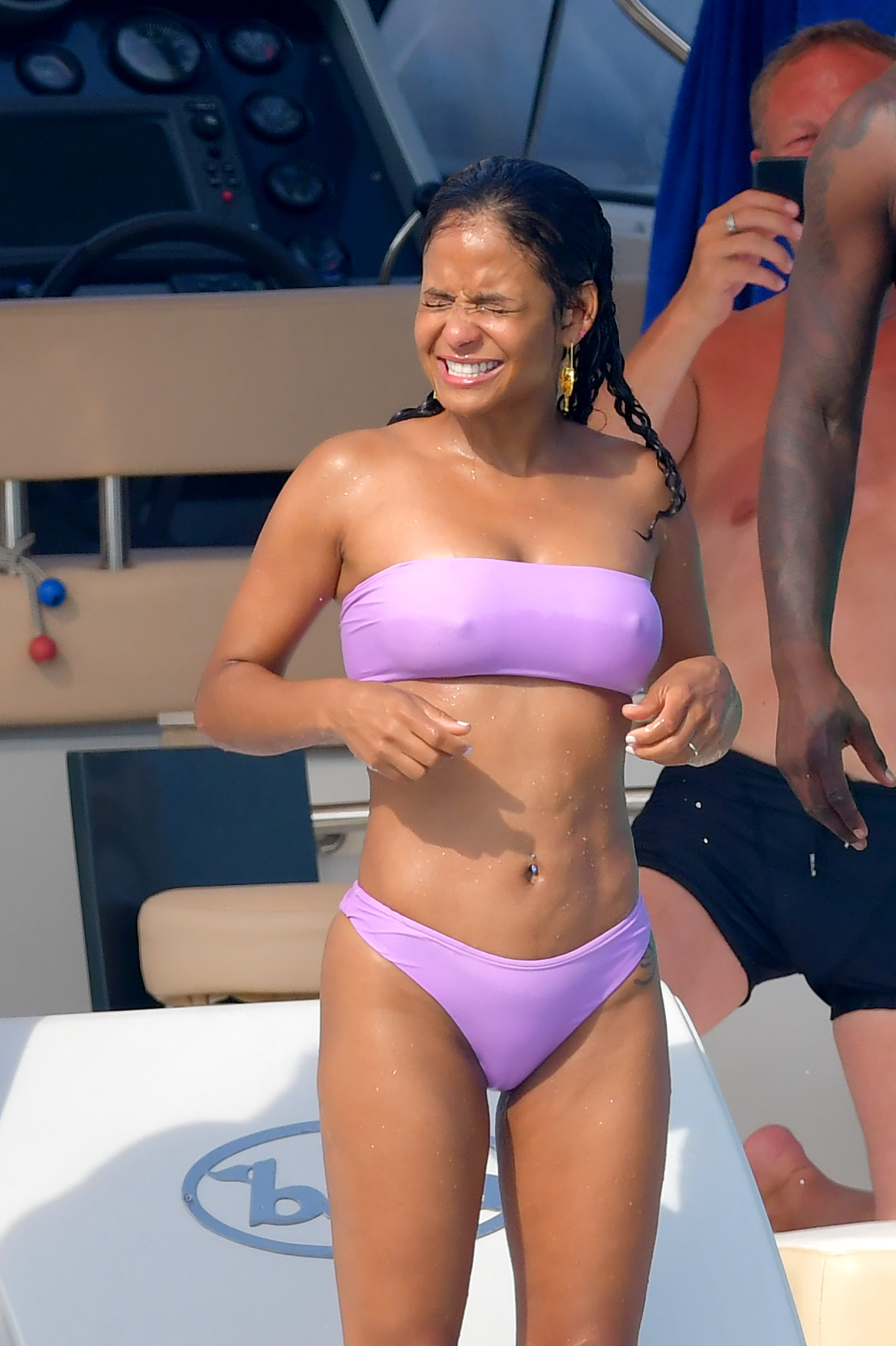Christina Milian pokies and cameltoe in sexy bikini candids on a boat during holiday UHQ (52).jpg