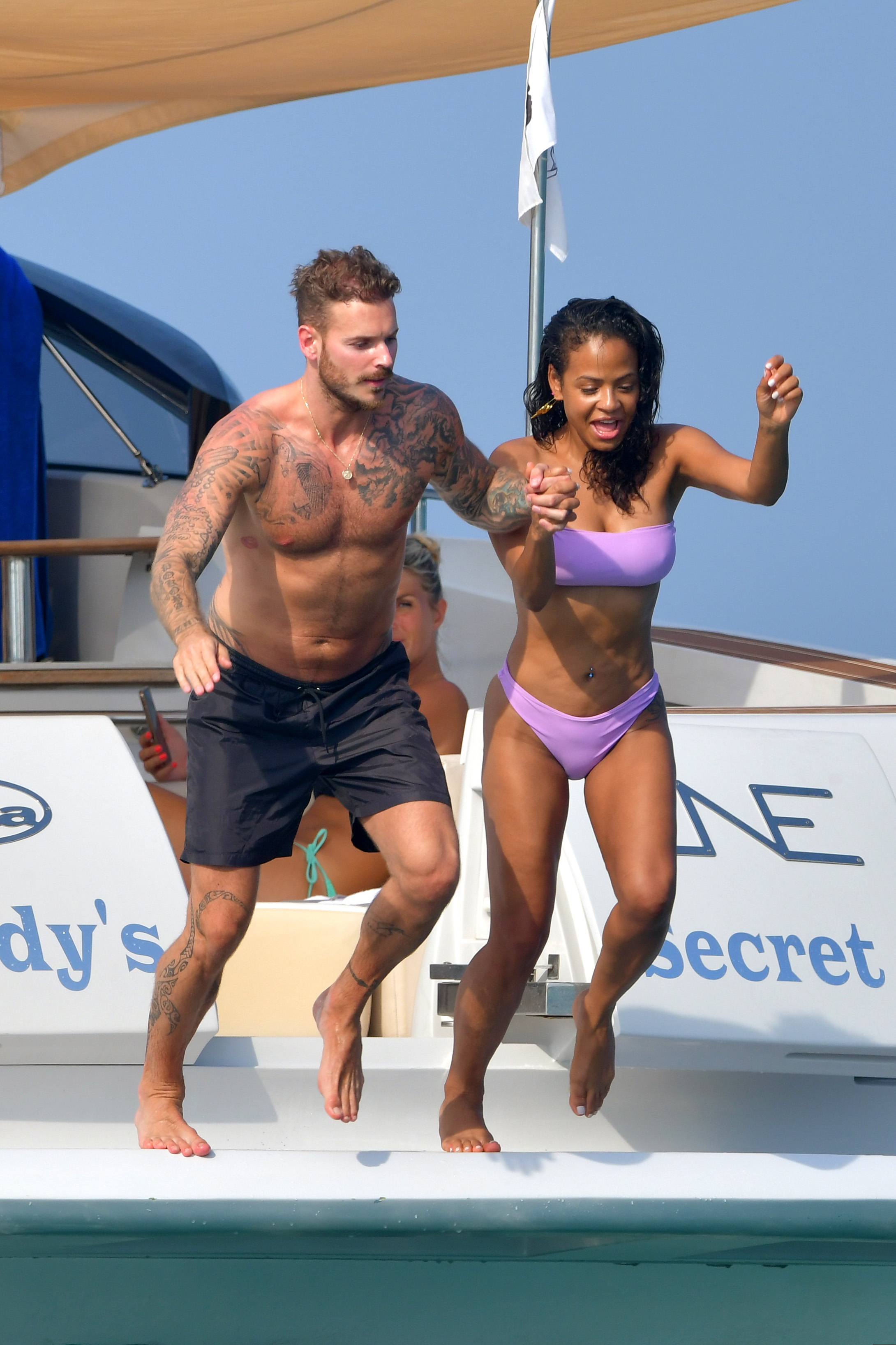 Christina Milian pokies and cameltoe in sexy bikini candids on a boat during holiday UHQ (29).jpg