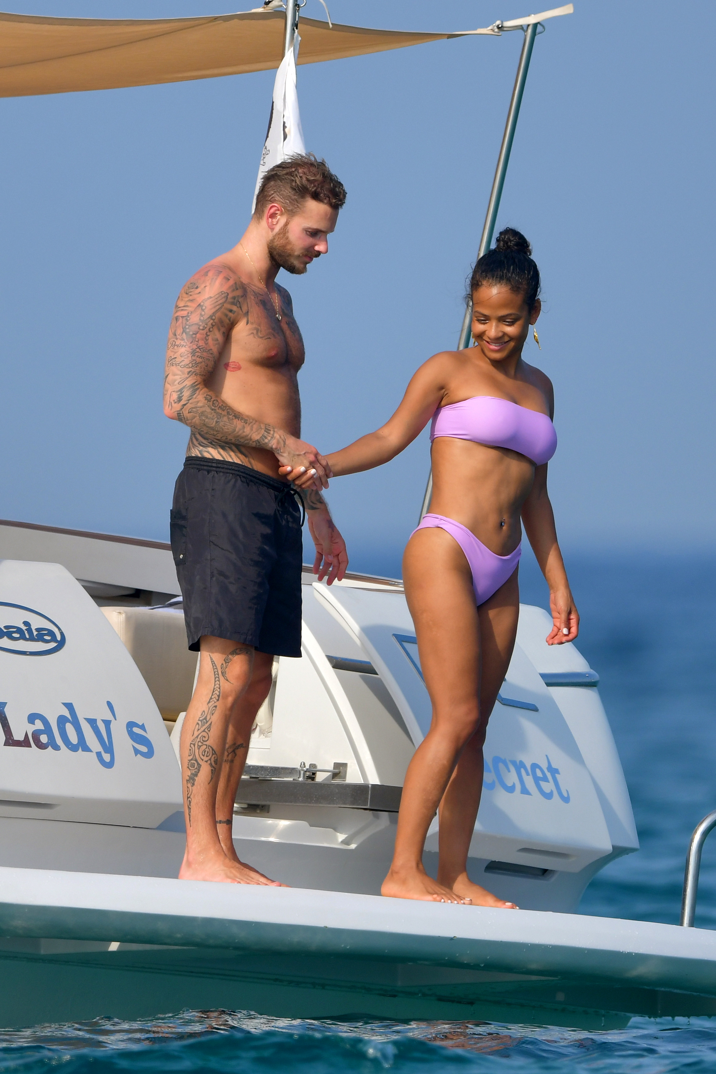 Christina Milian pokies and cameltoe in sexy bikini candids on a boat during holiday UHQ (24).jpg