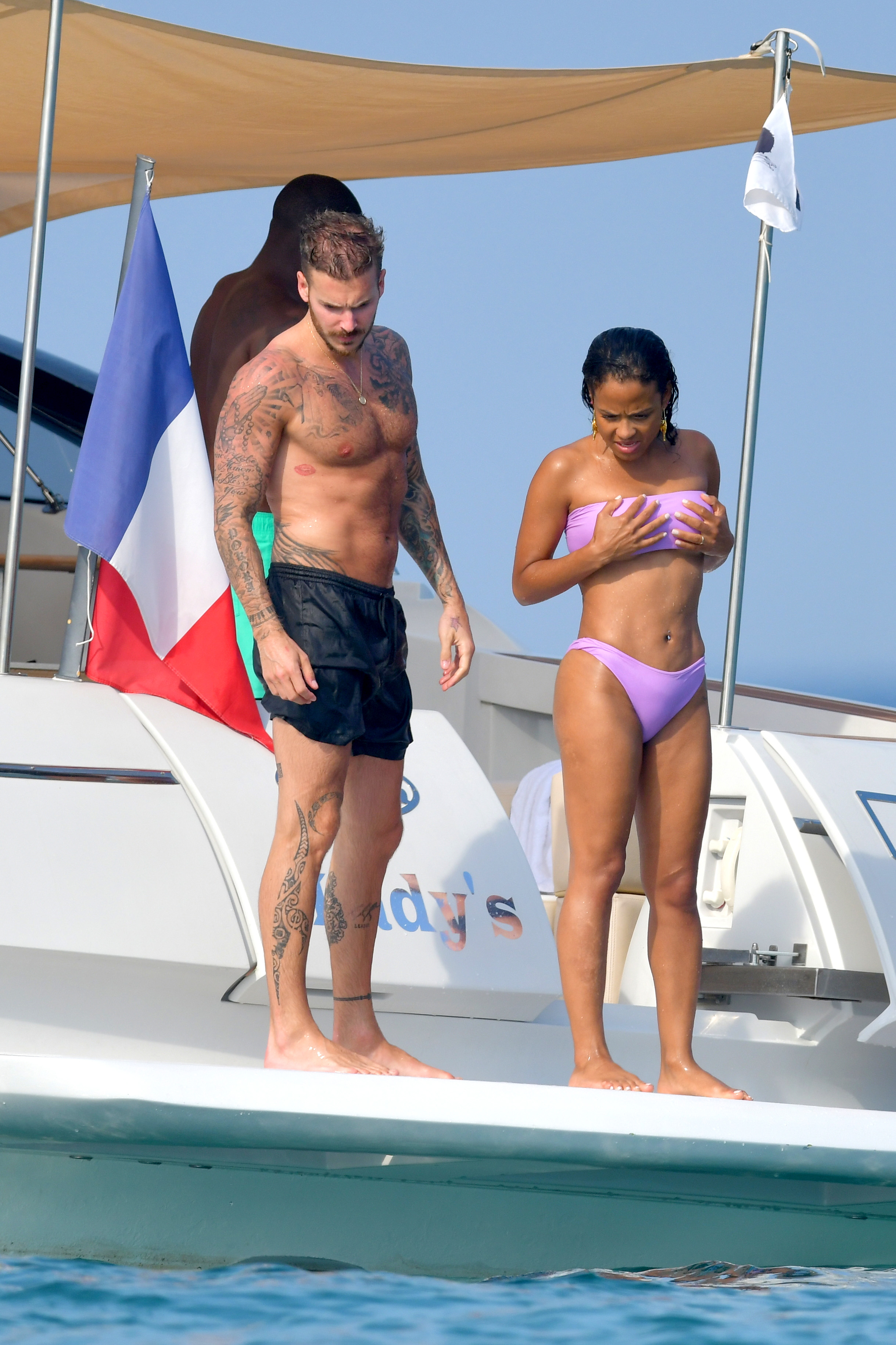 Christina Milian pokies and cameltoe in sexy bikini candids on a boat during holiday UHQ (42).jpg