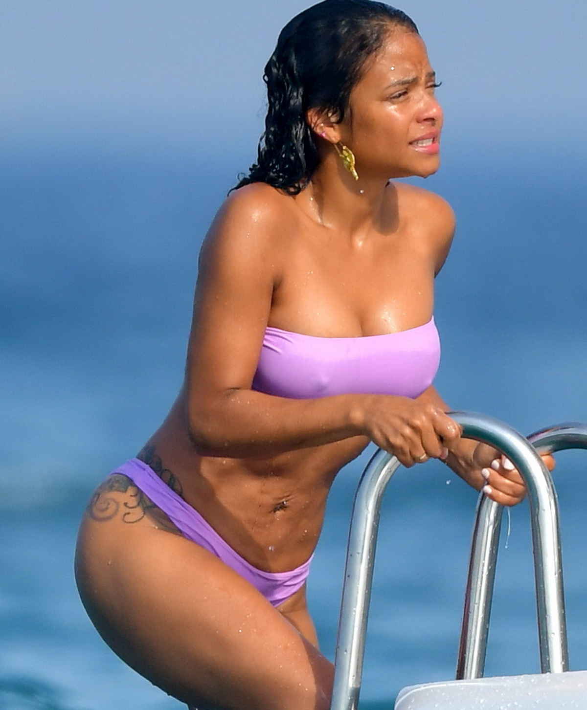 Christina Milian pokies and cameltoe in sexy bikini candids on a boat during holiday UHQ (6).jpg